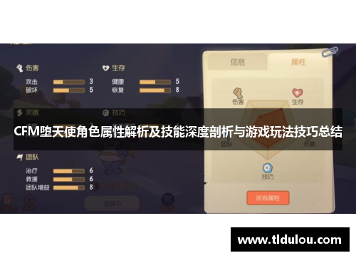 CFM堕天使角色属性解析及技能深度剖析与游戏玩法技巧总结
